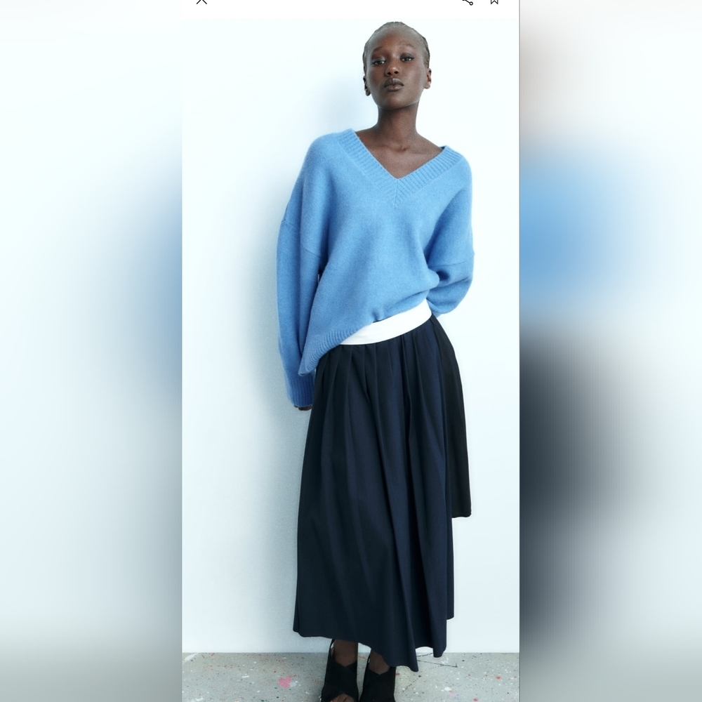 NWT Zara Pinstripe Box Pleat Skirt